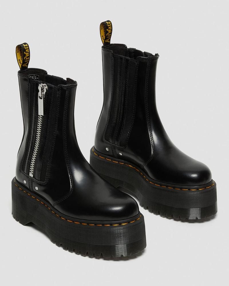 Dr Martens 2976 Max Læder Platform Ankelstøvler Dame Sort | DK 30OKI